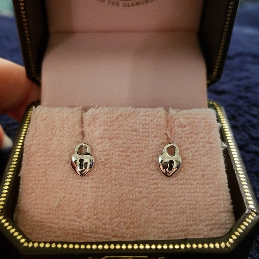 Juicy Couture Heart Lock Studs
